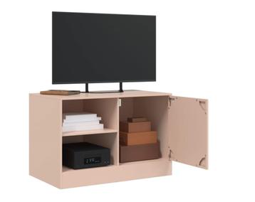 vidaXL Tv-meubelen 2 st 67x39x44 cm staal roze beschikbaar voor biedingen