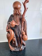Shouxing (Oude man van de zuidpool) houten beeld, Ophalen of Verzenden