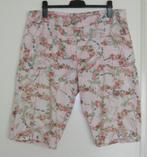 Roze bermuda met bloemen en kraanvogel motief, maat XL/XXL., Ophalen of Verzenden, Zo goed als nieuw, Maat 56/58 (XL), Roze