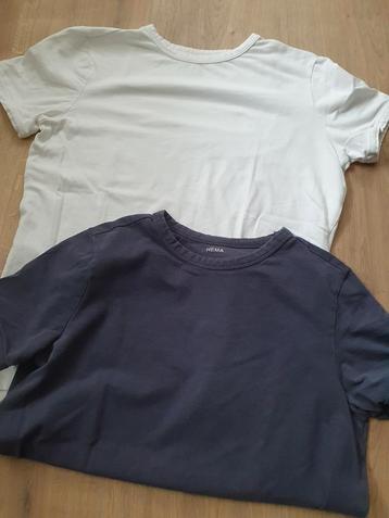 2x Hema t-shirt / onderhemd korte mouw 158 beschikbaar voor biedingen