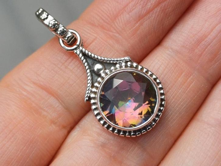 Vanoli 925 zilveren kettinghanger met mystic topaas, Sieraden, Tassen en Uiterlijk, Kettinghangers, Nieuw, Zilver, Overige kleuren