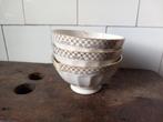 3 oude Franse kommetjes, antieke spoelkommen brocante facet, Antiek en Kunst, Curiosa en Brocante, Verzenden