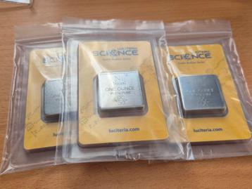 Luciteria: 3 x 1 oz Nickel Bar. Puur Nikkel in blister. beschikbaar voor biedingen