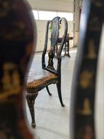 Antieke Chinese Chinoiserie stoel met leren zitting, Ophalen of Verzenden