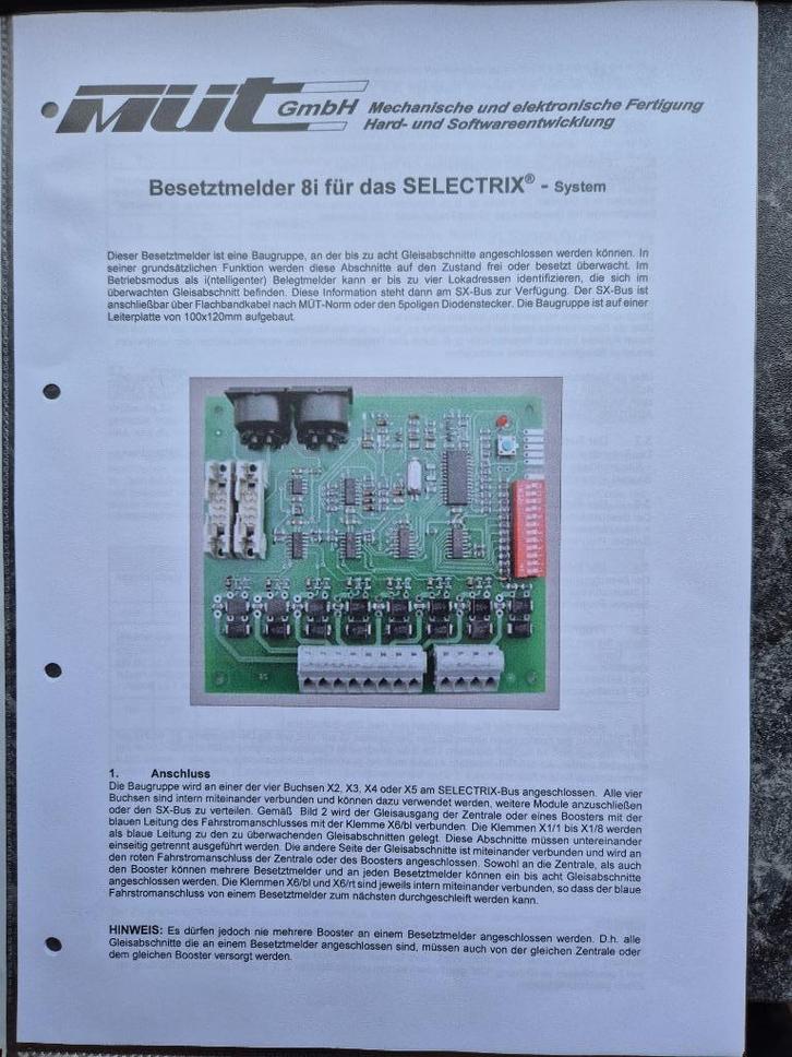 Bezetmelder MUT Digirail module 8i voor selectrix, Hobby en Vrije tijd, Modeltreinen | N-Spoor, Gebruikt, Overige typen, Gelijkstroom