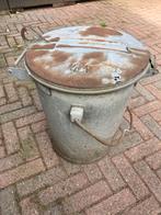 Oude zinken vuilnisemmer, Ophalen, Gebruikt, Overige materialen, 50 tot 75 cm