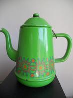 retro emaille koffiepot groen oranje, Ophalen of Verzenden, Huis en Inrichting