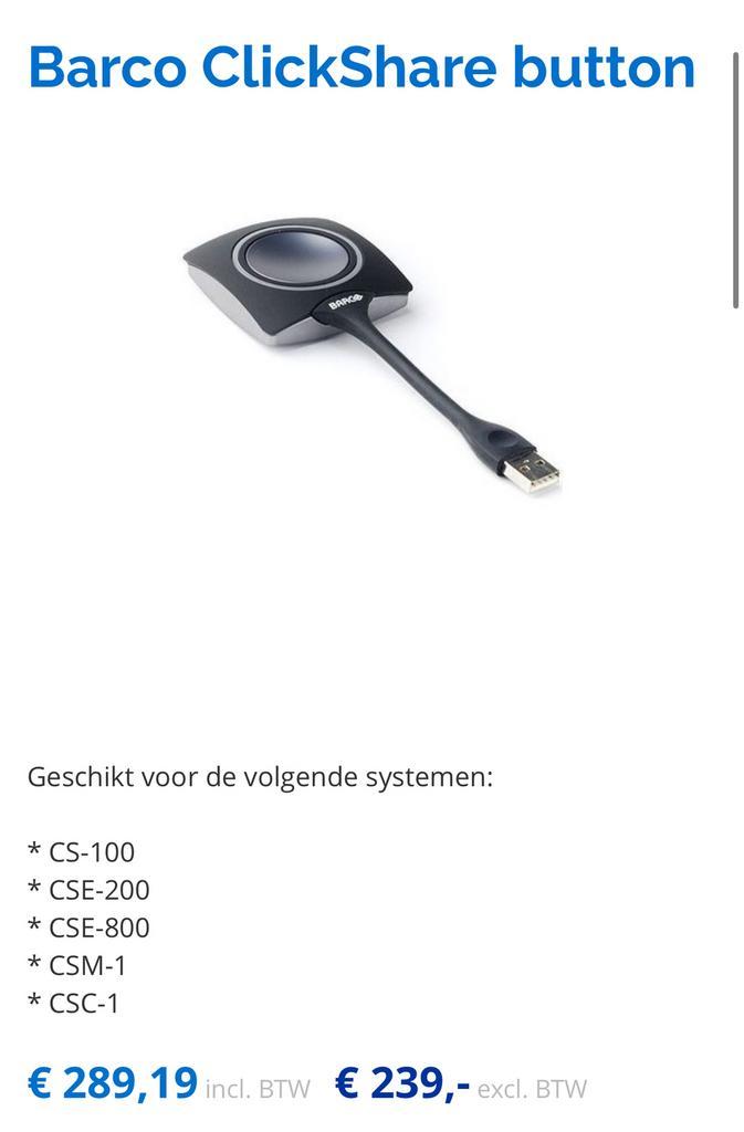 BARCO CLICKSHARE BUTTON, Computers en Software, Presenters, Ophalen