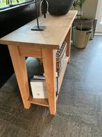 Prachtige teakhouten side-table, Ophalen, Teakhout, Zo goed als nieuw, 25 tot 50 cm