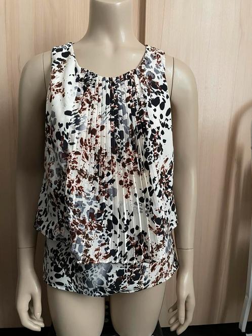 Nieuw top steps ecru off white gemeleerd gevlekt print 36/s, Kleding | Dames, Tops, Nieuw, Maat 36 (S), Wit, Zonder mouw, Ophalen of Verzenden