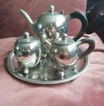 Zwaar verzilverd koffiestel compleet. Kan, melk- & suikerkan, Antiek en Kunst, Ophalen of Verzenden