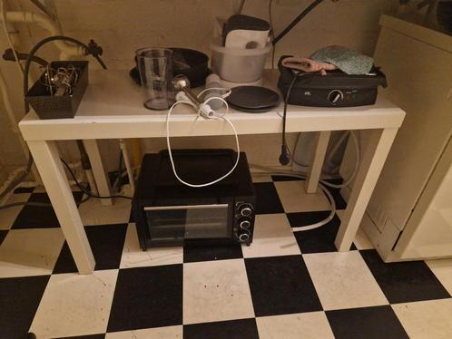 Witte Bijzettafel - Functioneel & Demonteerbaar, Huis en Inrichting, Tafels | Bijzettafels, Gebruikt, Rechthoekig, 45 tot 60 cm