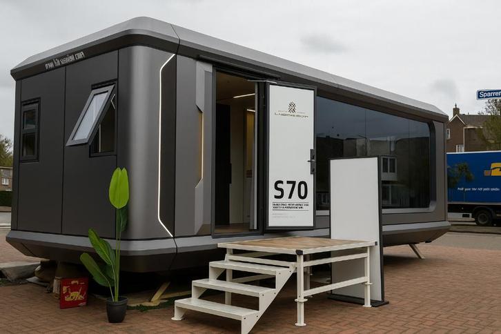 Moderne Woonunit/Tiny-House Compleet gemeubileerd Smart home, Huizen en Kamers, Recreatiewoningen te koop, A++++