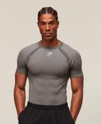 Gymshark Shadow Seamless T-shirt Maat M Meteor Grey, Fitness, Maat 48/50 (M), Zwart, Nieuw