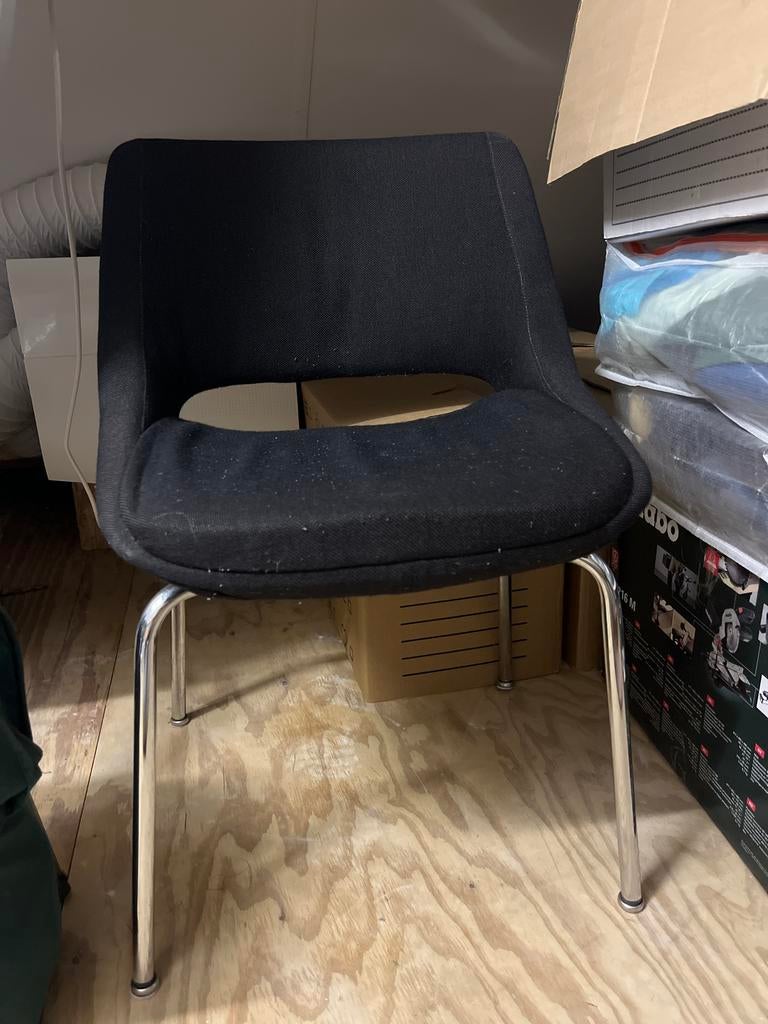 Design stoel Mini-Kilta van Martela Oy vintage, Huis en Inrichting, Stoelen, Ophalen, Gebruikt, Zwart, Metaal