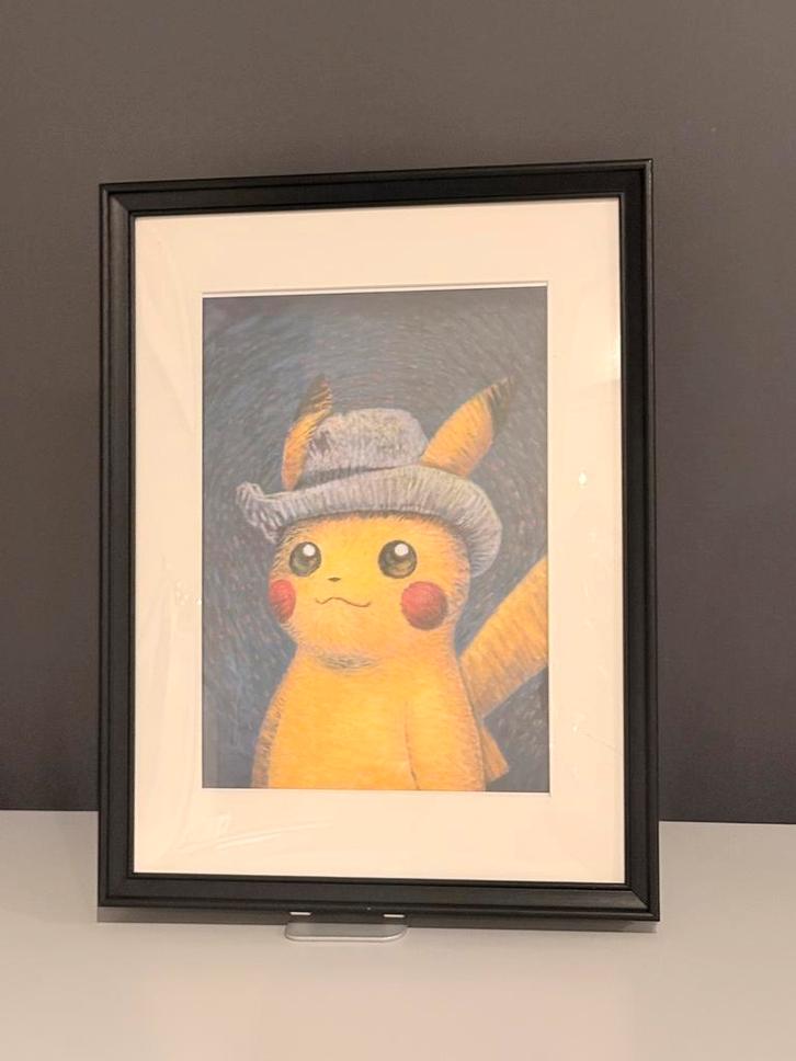 Pokémon x Van Gogh Museum – Pikachu Art Print (Ingelijst), Hobby en Vrije tijd, Verzamelkaartspellen | Pokémon, Nieuw, Overige typen