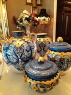 vazen, Huis en Inrichting, Woonaccessoires | Vazen, Gebruikt, Blauw, Aardewerk of Porselein, Ophalen of Verzenden