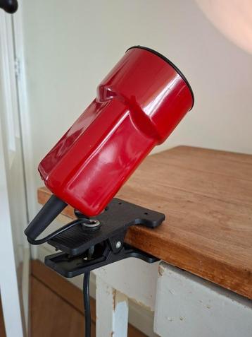 vintage klemspot spotje leeslamp rood jaren 70 retro design beschikbaar voor biedingen