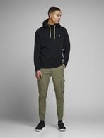 Stoere JACK & JONES tapered fit stretch cargobroek mt 31/32., Kleding | Heren, Zo goed als nieuw, Verzenden, Maat 48/50 (M), Groen