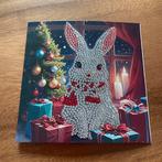 Diamond painting kerstkaart konijn, Hobby en Vrije tijd, Kaarten | Zelfgemaakt, Ophalen of Verzenden, Nieuw