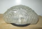 Vintage plafondlamp; vierkant glas reliëf, Ophalen of Verzenden, Gebruikt, Glas