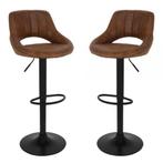 Barkruk industrial donkerbruin, Verzenden, Nieuw, Leer, 90 cm of meer