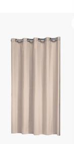 2 beige sealskin douchegordijnen met ringen, Huis en Inrichting, Ophalen of Verzenden, Zo goed als nieuw, Beige, 200 cm of meer