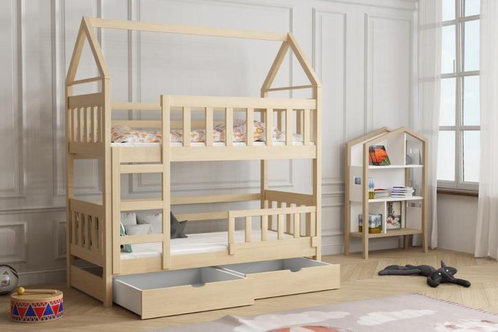 Stapelbed SUZY 160x75 of 180x75 matrassen grenen KLEUR, Kinderen en Baby's, Kinderkamer | Stapelbedden en Hoogslapers, Nieuw, Stapelbed