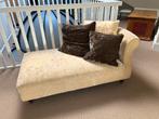 Crème/Bruine Ligbank met Kussens, Ophalen, Gebruikt, 150 tot 200 cm, Tweepersoons