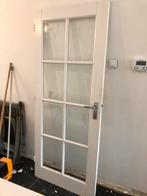 Stompe deur 82,5x200,5 linksdraaiend roedes geslepen glas, Ophalen, Gebruikt, 80 tot 100 cm, Binnendeur