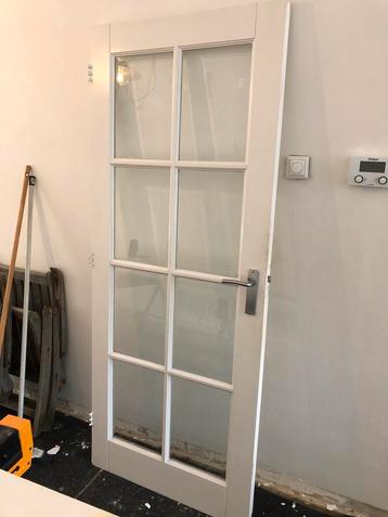 Stompe deur 82,5x200,5 linksdraaiend roedes geslepen glas beschikbaar voor biedingen