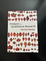 Analysis in Qualitative Research, Boeken, Hennie Boeije, Zo goed als nieuw, Ophalen, Economie en Marketing