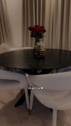 Eettafel met stalen poten, Huis en Inrichting, Tafels | Eettafels, Ophalen of Verzenden, Zo goed als nieuw, Rechthoekig, 100 tot 150 cm