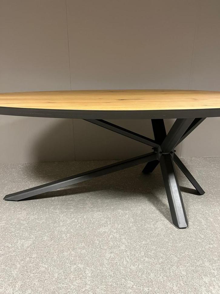 Deens Ovale eettafel Hadios 200cm nu voor €699,-, Huis en Inrichting, Lampen | Vloerlampen, Nieuw, Minder dan 100 cm, Hout, Metaal