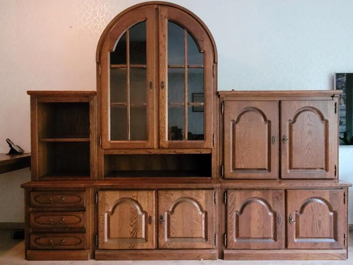 Massieve eiken buffetkast Mintjes Westmalle, Huis en Inrichting, Kasten | Wandmeubels, Gebruikt, 200 cm of meer, 25 tot 50 cm