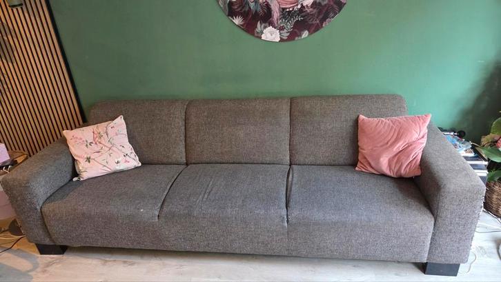 3,5 zits bank grijs met 2 stoelen, Huis en Inrichting, Banken | Bankstellen, Gebruikt, 200 tot 250 cm, 75 tot 100 cm, Ophalen