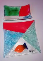 Art glas schalen gesmolten glas vis vintage, Antiek en Kunst, Ophalen