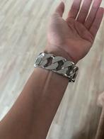 Zilverkleurige schakelarmband, Ophalen of Verzenden, Nieuw, Zilver, Staal