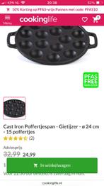 POFFERTJESPAN 2X gebruikt, Ophalen of Verzenden, Vaatmachinebestendige platen, Zo goed als nieuw