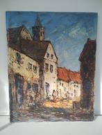 prachtig schilderij stadsgezicht Simon Kramer 1940-2015, Antiek en Kunst, Kunst | Schilderijen | Klassiek, Ophalen of Verzenden