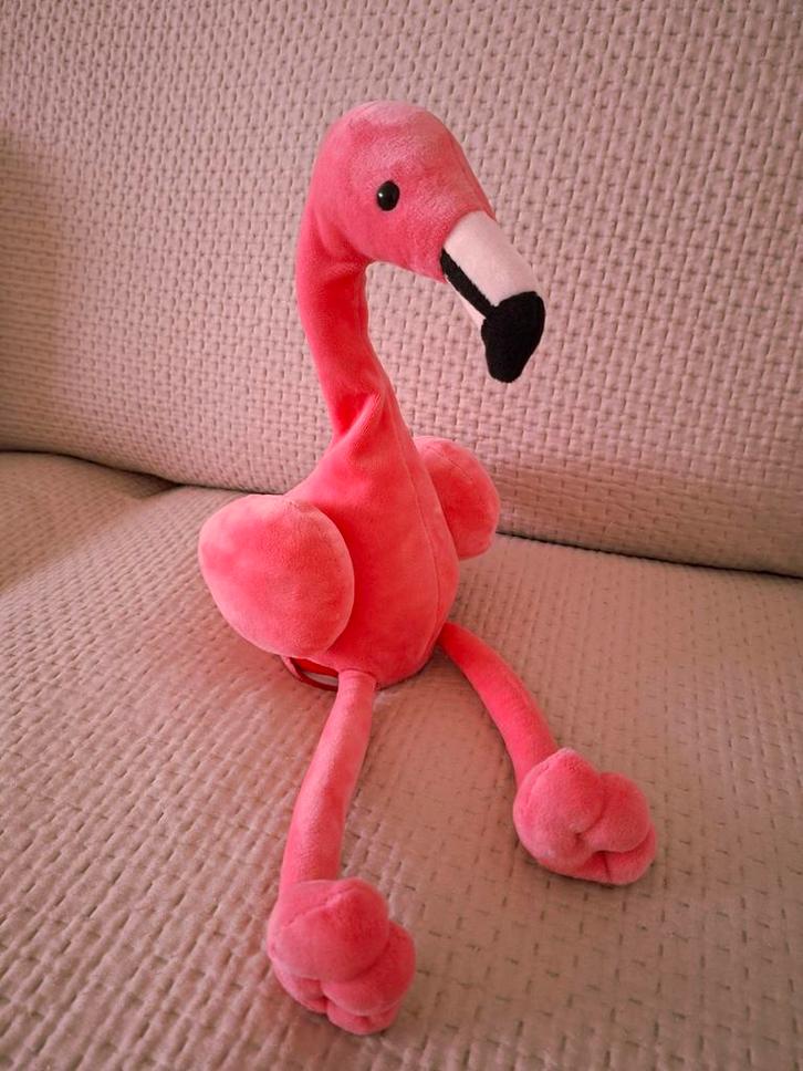 Pratende en bewegende Flamingo niet gebruikt., Kinderen en Baby's, Speelgoed | Knuffels en Pluche, Zo goed als nieuw, Overige typen
