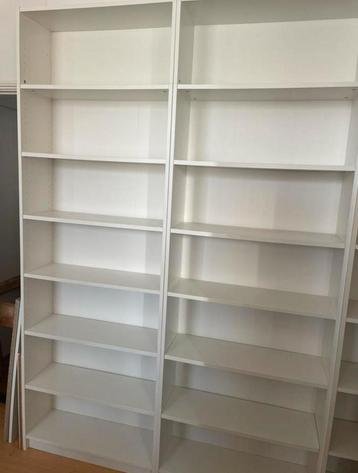 BILLY Boekenkast, wit, 80x28x202 cm + opzet stukken beschikbaar voor biedingen