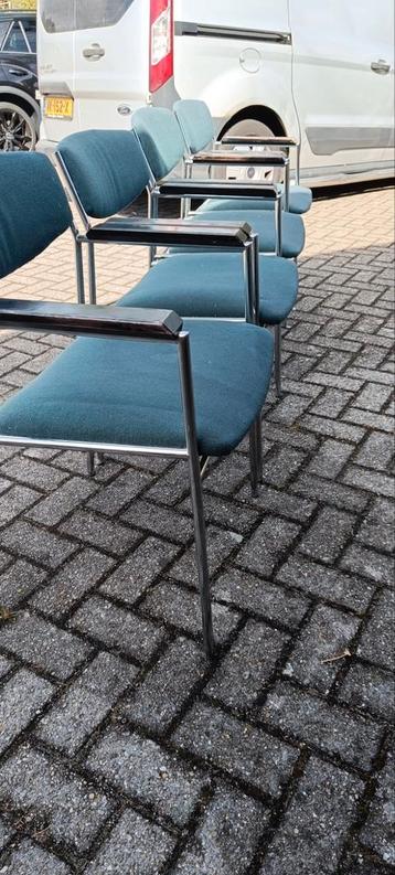 4 Gijs van der Sluis stoelen - Blauw beschikbaar voor biedingen