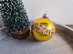 Vintage kerstbal geel/goud 546, *, Gebruikt, *, Ophalen of Verzenden