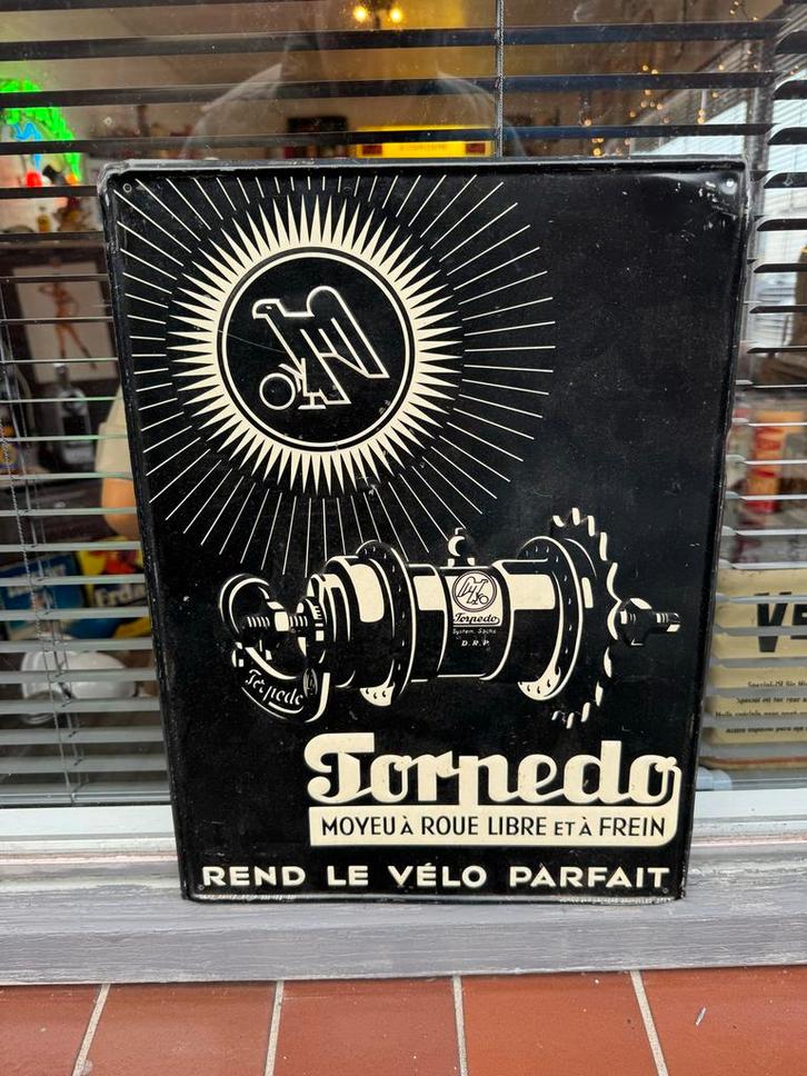 Vintage Torpedo Reclamebord 1937 !, Verzamelen, Merken en Reclamevoorwerpen, Gebruikt, Reclamebord, Ophalen of Verzenden