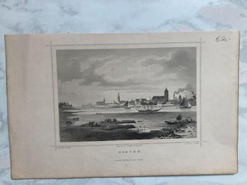 Staalgravure Kampen, J.L. Terwen / G.B. van Goor, 1858, mooi beschikbaar voor biedingen
