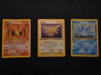 Wotc Moltres, Zapdos, Articuno 1st edition nm staat, Ophalen of Verzenden, Gebruikt, Meerdere kaarten