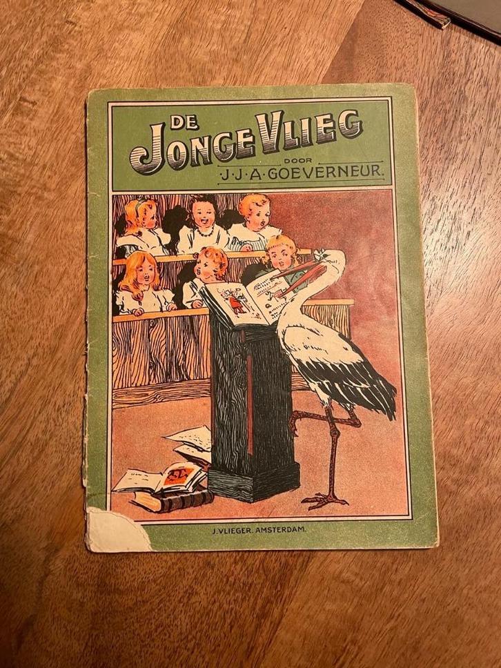 Antiek Kinderboek "De Jonge Vlieg" ca. 1890, Antiek en Kunst, Antiek | Speelgoed, Ophalen of Verzenden