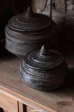 Rijk versierde kruidenpotten / spicebox / set van 3, Huis en Inrichting, Woonaccessoires | Overige, Www.jufbrocante.nl, Www.jufbrocante.nl