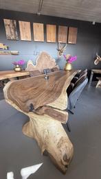 Suar eettafel met waterval poot, 100 tot 150 cm, Info@houttotaal.nl, Ophalen of Verzenden, Vijf personen of meer